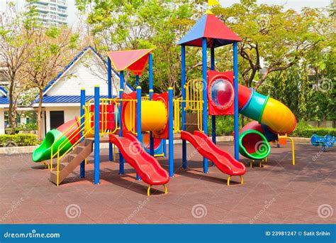 Colorful Playground Stock Image Image Of View Stairs 23981247