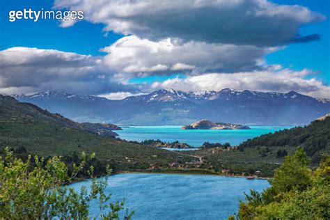 Bertran Lake And Mountains Beautiful Landscape Chile Patagonia South