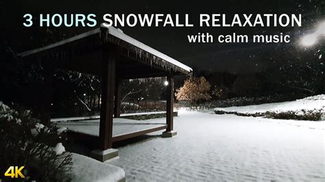 3 Hours Of Relaxing Snowfall Falling Snow Best For Meditation 4k