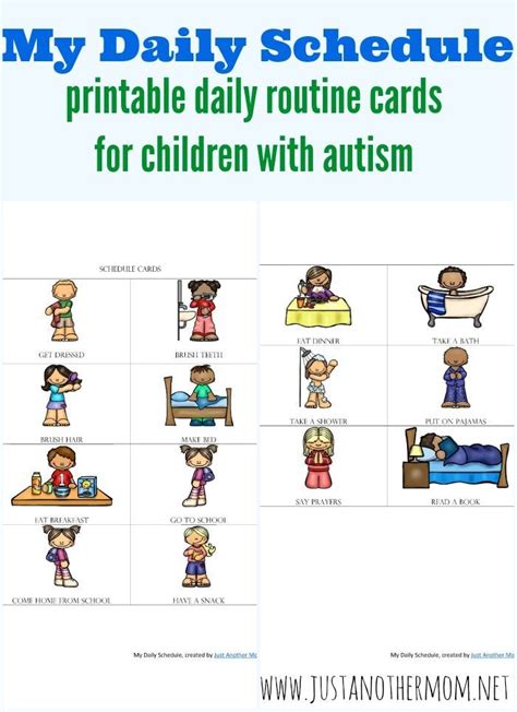 Daily Routine Printable For Kids Routine Cards Autistic Children Autism