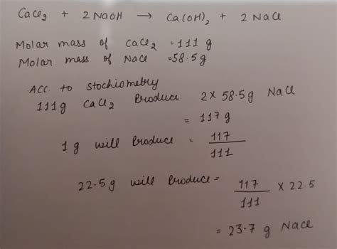 Solved How Many Grams Of Sodium Chloride Nacl Will You Produce With