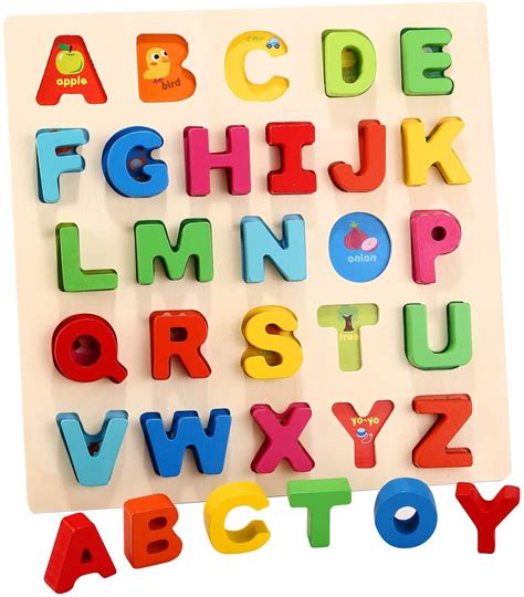 Humerry Wooden Alphabet Puzzle For Toddlers Chunky Abc Puzzle Board