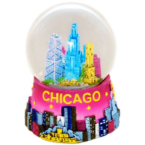 Chicago Snowglobe With City Skyline 65mm Chicago Snow Chicago