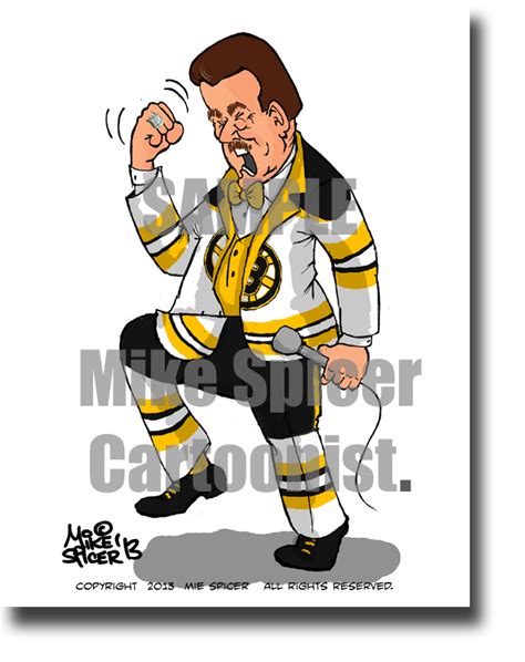 Boston Icon Rene Rancourt Cartoonist Boston Bruins Prints