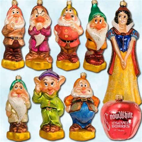 Walt Disneyu2019s Snow White And Seven Dwarfs Vintage Glass Christmas