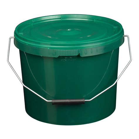 10l Tamper Evident Green Plastic Buckets With Lid Hando Plastics