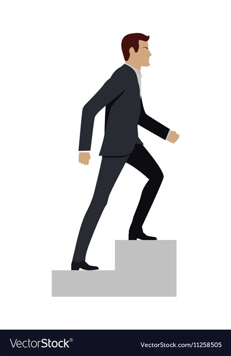 Businessman Walking Up Stairs Royalty Free Vector Image