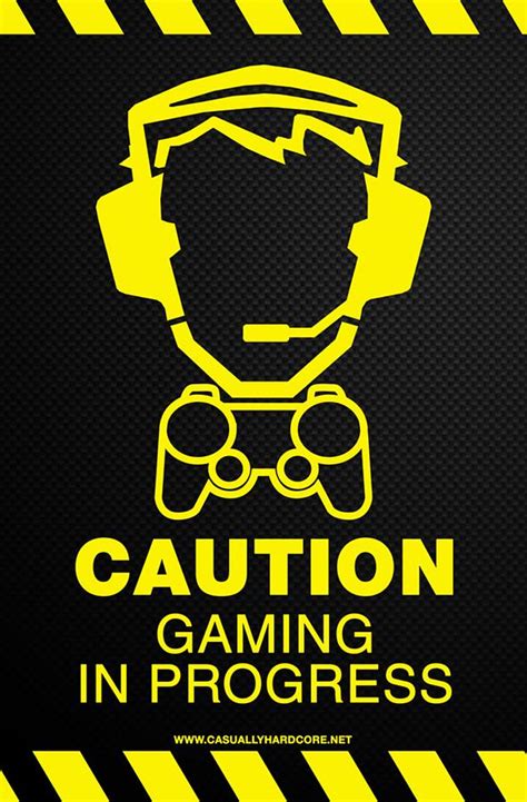 Caution Gaming In Progress Poster Poster Digital Art By Kailani Smith