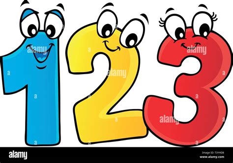 Números de dibujos animados imagen Tema 1 - eps10 ilustración vectorial