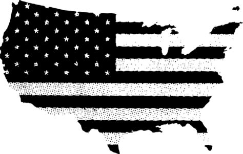 Blacked Out American Flag Png Black And White Distressed Flag Pkt