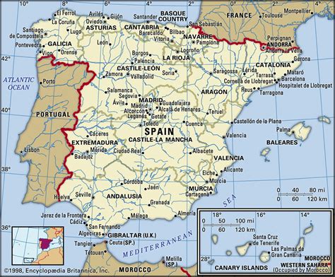 Map Of Spain And Geographical Facts Where Spain Is On The World Map