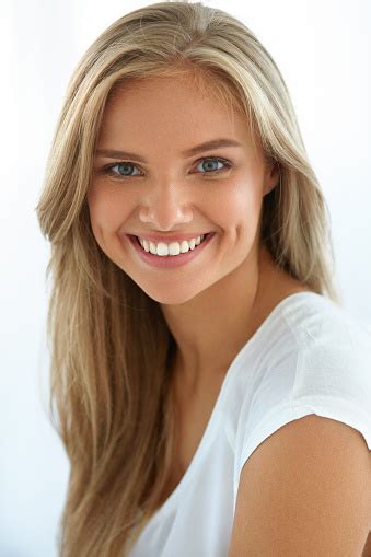 Beauty Woman Portrait Girl With Beautiful Face Smiling