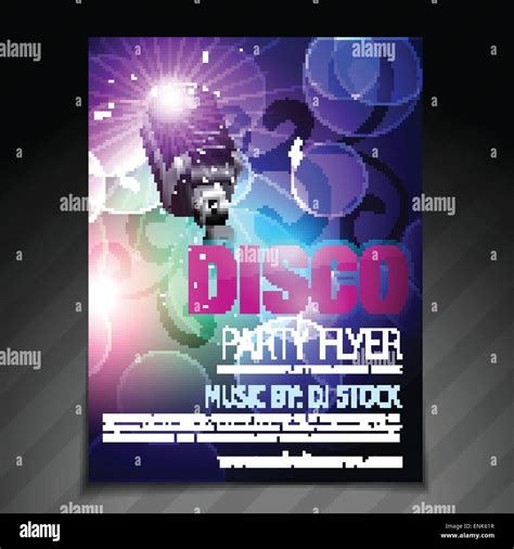 Vektor Disco Party Flyer Broschüre Und Plakat Vorlage Stock