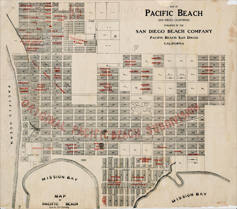 Map Of Pacific Beach San Diego California Published By The San Diego