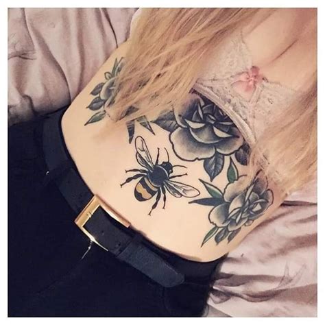 I like henna, semicolon, cross, rose, butterfly, best friend, wrist, chest, couples. american traditional bee & roses sternum/stomach tattoo ...