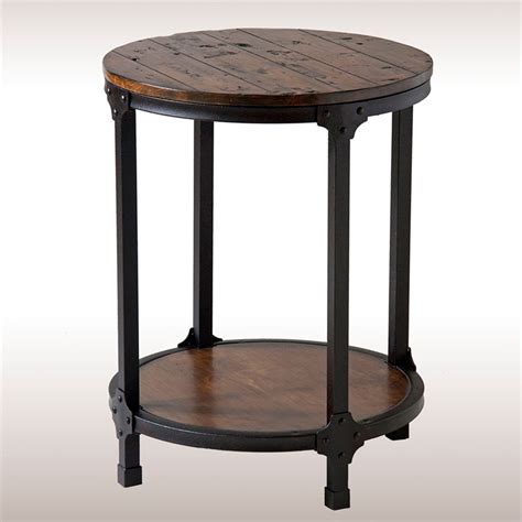 Macon Rustic Round Accent Table