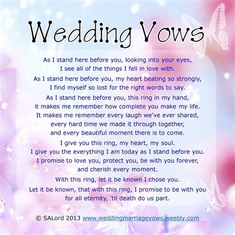 Personal Wedding Vows Sample Marriage Vow Examples Wedding