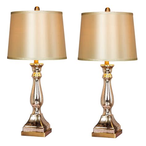 Shop Fangio Lighting 5160 Vintage Mercury Glass And Antique Brass 28 Inch Table Lamps Set Of 2