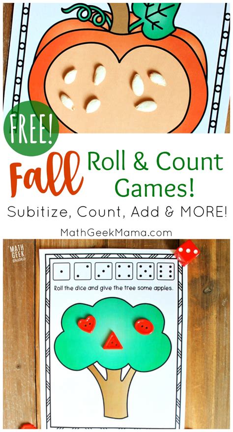 Free Fall Roll And Count Games For Kids