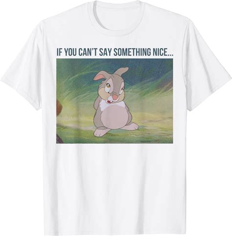 Disney Bambi Thumper If You Cant Say Something Nice T Shirt Amazon