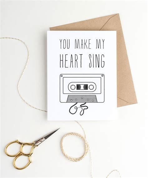 Printable Valentines Day Card You Make My Heart Sing Clementine