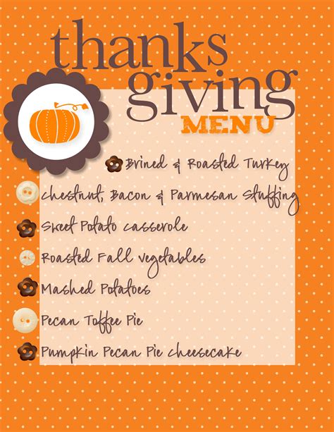 Menu Ideas Simple Thanksgiving Menu Ideas