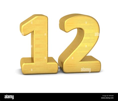3d Number 12 Gold Stock Photo Alamy