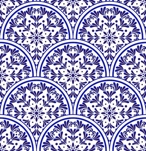 Premium Vector Porcelain Pattern Blue And White