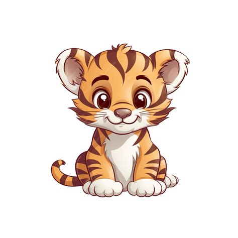 Premium Vector Cute Baby Tiger Clipart Neutral Colors For Kids Simple