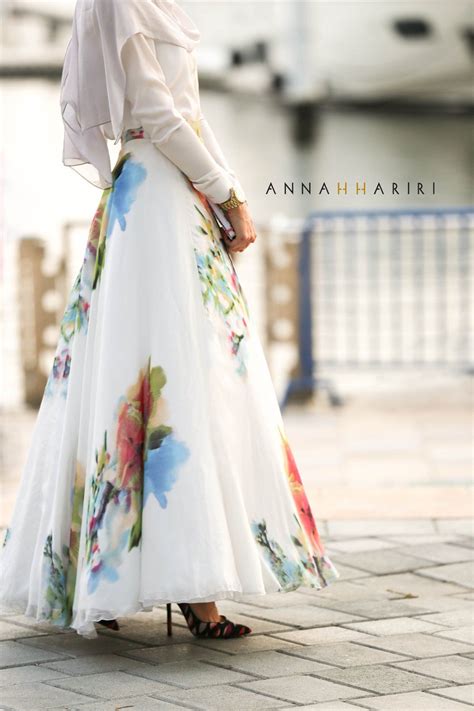 Silk Flower Skirt Hijab Fashion Muslimah Fashion Fashion