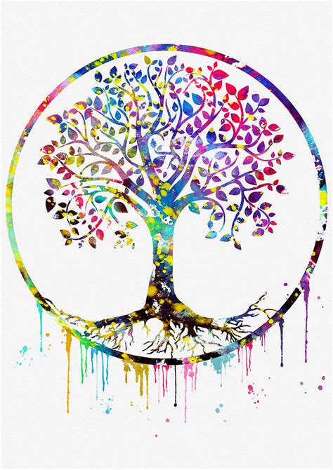 Tree Of Life Colorful Digital Art By Erzebet S
