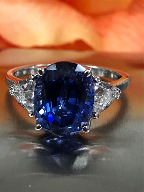 excited to share this item from my etsy shop oval ceylon blue sapphire and trillion accents