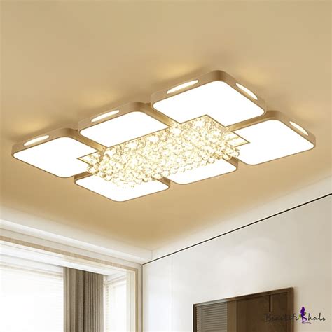 Acrylic Rectangle Flush Mount Ceiling Light Modern White Led Indoor