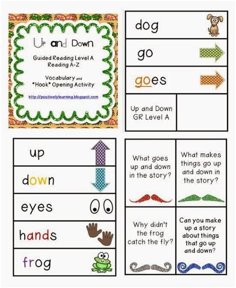 Guided Reading Up And Down Classroom Freebies