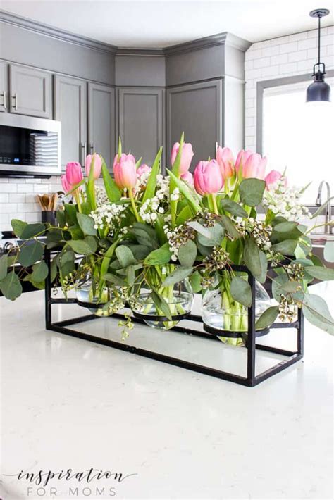 Elegant Tulip Eucalyptus Floral Arrangement Tulips Arrangement Home