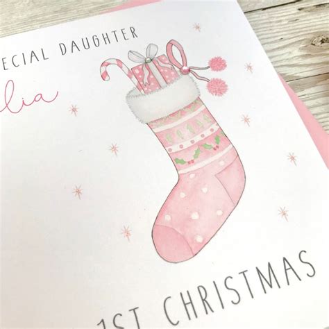 Personalised First Christmas Card Girls First Christmas Card Etsy Uk