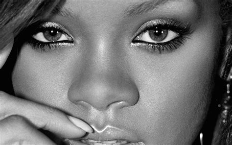 Wallpaper Face Eyes Black Hair Nose Rihanna Girl Beauty Smile
