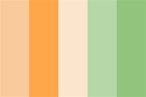 Soft Orange And Green Color Palette