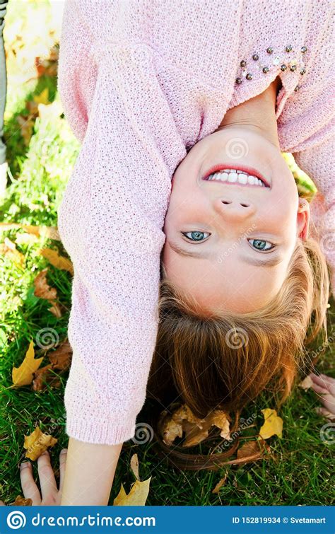 Autumn Portrait Of Adorable Smiling Little Girl Child