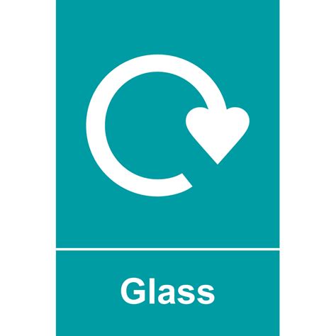 Glass Recycling Sign Self Adhesive Vinyl 150mm X 200mm Rsis