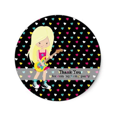 Rockstar Party Classic Round Sticker Zazzle Rock Star Party Music