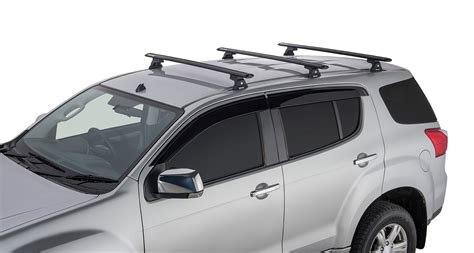 Rhino Vortex Rlt600 Trackmount Black 3 Bar Roof Rack For Isuzu Mu X Ls