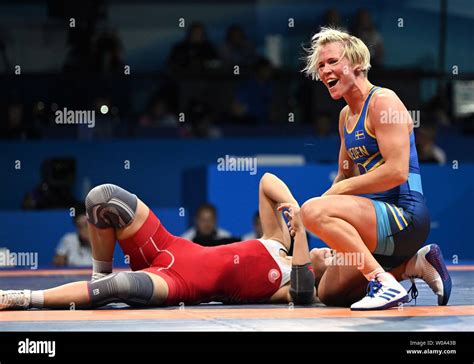 Minsk Belarus 27 June 2019 Jenny Fransson Swe Celebrates As She