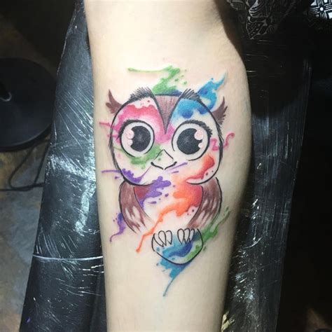 Watercolor Owl Tattoo Designsideas And Meaning Tattoos