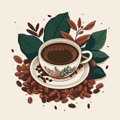 Premium Vector A Cup Of Fresh Coffee Vector Illustration