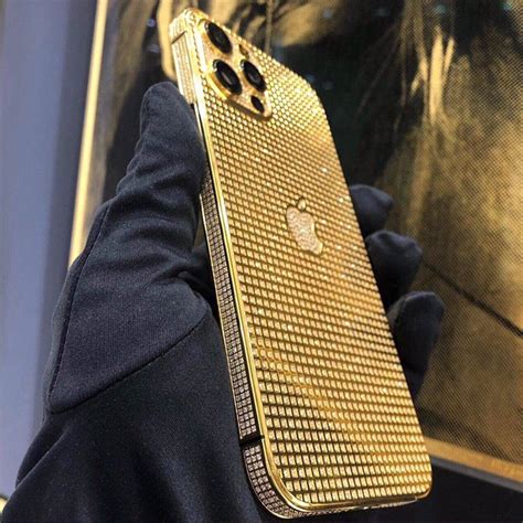 Custom Luxurious 24k Gold Iphone 13 Pro With Diamond Incrustations