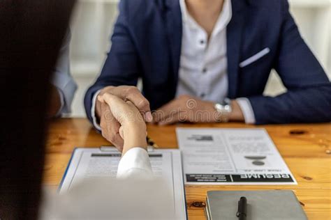 Job Interview Shake Hands Stock Image Image Of Women 18611489