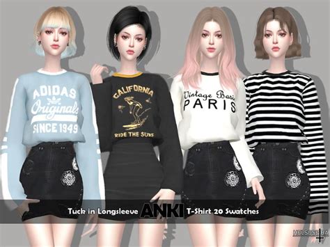 Helsoseiras Anki Tuck In T Shirt Sims 4 Mods Clothes Sims 4 Sims