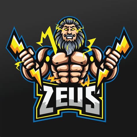 Premium Vector Zeus Thunder Gods Mascot Sport Illustration Design For