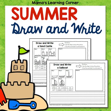 Summer Directed Draw And Write Worksheets Mamas Learning Corner